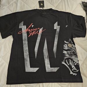 Darc Sport Chicago Black Short-Sleeve Tee with Silver Graphics and Red Script